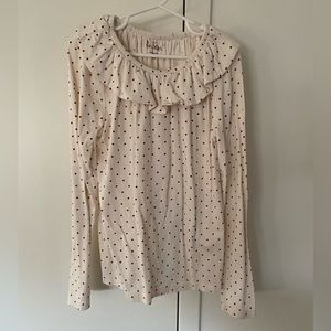 Mini Boden Girls Ruffle Neck Jersey Top (kids size 9/10)